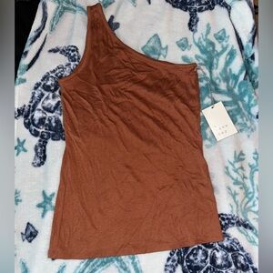 NWT A New Day. One Shoulder Ribbed Tank Top Sz. S